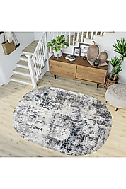 Rovigo Home Dijital Baskı Yıkanabilir Kaymaz Taban Oval Halı RVG7210-SD1123 100x200 cm