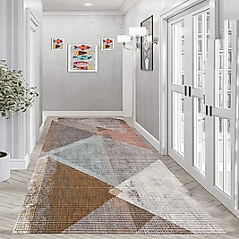 Dijital Baskı Yıkanabilir Kaymaz Taban Salon Halısı Ve Yolluk RVG0956-FNL205 100x400 cm