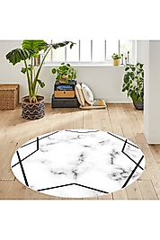 Rovigo Home Dijital Baskı Yıkanabilir Kaymaz Taban Yuvarlak Halı RVG7116 120x120 cm