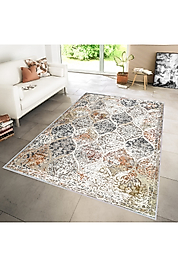 Rovigo Home Dijital Baskı Yıkanabilir Kaymaz Taban Salon Halı RVG1115 100x300 cm