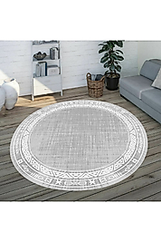 Rovigo Home Dijital Baskı Yıkanabilir Kaymaz Taban Yuvarlak Halı RVG7315-SD563 140x140 cm