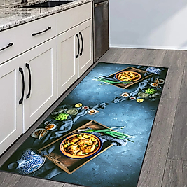 Rovigo Home Dijital Baskı Yıkanabilir Kaymaz Taban Mutfak Halısı 100x150 cm