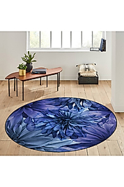 Rovigo Home Dijital Baskı Yıkanabilir Kaymaz Taban Yuvarlak Halı RVG7164 140x140 cm