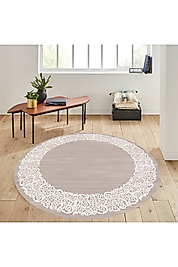 Rovigo Home Dijital Baskı Yıkanabilir Kaymaz Taban Yuvarlak Halı RVG7292-HS524 180x180 cm