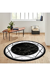 Rovigo Home Dijital Baskı Yıkanabilir Kaymaz Taban Yuvarlak Halı RVG7022 160x160 cm