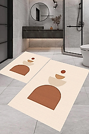 Rovigo Home Dijital Baskı  2'li Banyo Paspas  Takımı RVG5299  100x60+60x50 cm