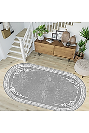 Rovigo Home Dijital Baskı Yıkanabilir Kaymaz Taban Oval Halı RVG7260-HY940 100x150 cm