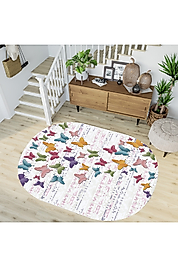 Rovigo Home Dijital Baskı Yıkanabilir Kaymaz Taban Oval Halı RVG7212-HS184 100x300 cm