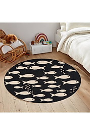 Rovigo Home Dijital Baskı Yıkanabilir Kaymaz Taban Yuvarlak Halı RVG7175 160x160 cm