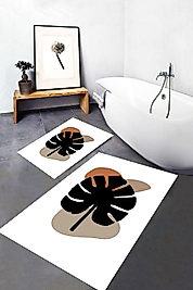 Rovigo Home Dijital Baskı  2'li Banyo Paspas  Takımı RVG5300  100x60+60x50 cm