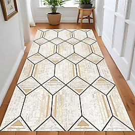 Dijital Baskı Yıkanabilir Kaymaz Taban Salon Halısı Ve Yolluk RVG0872-FNL82 100x200 cm