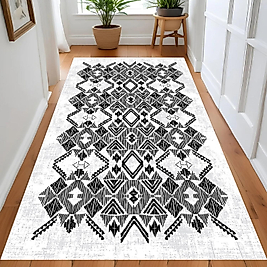Dijital Baskı Yıkanabilir Kaymaz Taban Salon Halısı Ve Yolluk RV131-FNL436 100x400 cm