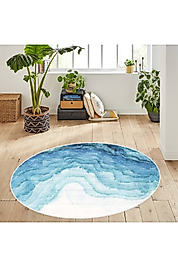 Rovigo Home Dijital Baskı Yıkanabilir Kaymaz Taban Yuvarlak Halı RVG7120 160x160 cm