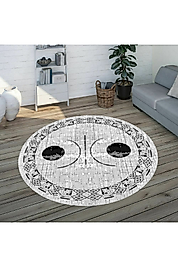 Rovigo Home Dijital Baskı Yıkanabilir Kaymaz Taban Yuvarlak Halı RVG7320-SD1069 100x100 cm
