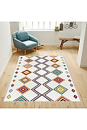 Rovigo Home Dijital Baskı Yıkanabilir Kaymaz Taban Salon Halı RVG1730 100x150 cm