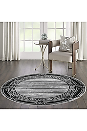 Rovigo Home Dijital Baskı Yıkanabilir Kaymaz Taban Yuvarlak Halı RVG7073 120x120 cm