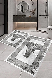 Dijital Baskı 2'li Banyo Paspas Takımı RVG5-LNA0020 100x60+60x50 cm