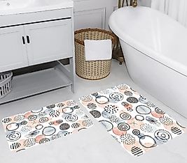 Rovigo Home Dijital Baskı Yıkanabilir Kaymaz 2 li Banyo Takımı
