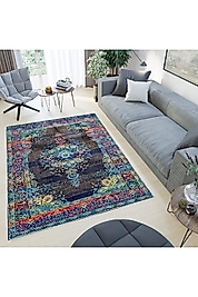 Rovigo Home Dijital Baskı Yıkanabilir Kaymaz Taban Salon Halı RVG0790 100x150 cm