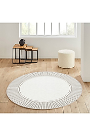 Rovigo Home Dijital Baskı Yıkanabilir Kaymaz Taban Yuvarlak Halı RVG7166 160x160 cm