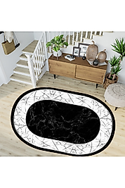 Rovigo Home Dijital Baskı Yıkanabilir Kaymaz Taban Oval Halı RVG7271-HT656 100x150 cm