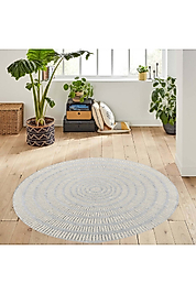 Rovigo Home Dijital Baskı Yıkanabilir Kaymaz Taban Yuvarlak Halı RVG7041 120x120 cm