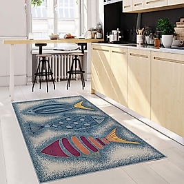 Rovigo Home Dijital Baskı Yıkanabilir Kaymaz Taban Mutfak Halısı 100x150 cm