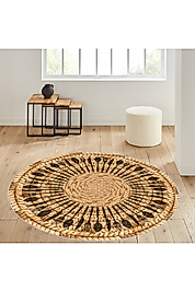 Rovigo Home Dijital Baskı Yıkanabilir Kaymaz Taban Yuvarlak Halı RVG7056-SD328 160x160 cm