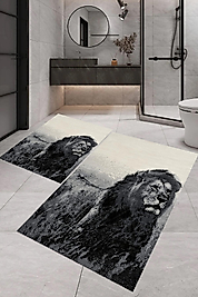 Rovigo Home Dijital Baskı  2'li Banyo Paspas  Takımı RVG5-1444  100x60+60x50 cm
