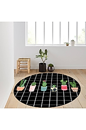 Rovigo Home Dijital Baskı Yıkanabilir Kaymaz Taban Yuvarlak Halı RVG7131 160x160 cm