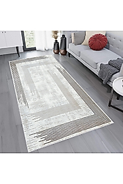 Rovigo Home Dijital Baskı Yıkanabilir Kaymaz Taban Salon Halı RVG0752 100x300 cm