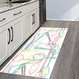 Rovigo Home Dijital Baskı Yıkanabilir Kaymaz Taban Mutfak Halısı 100x150 cm