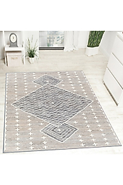 Rovigo Home Dijital Baskı Yıkanabilir Kaymaz Taban Salon Halı RVG0727 100x150 cm