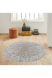 Rovigo Home Dijital Baskı Yıkanabilir Kaymaz Taban Yuvarlak Halı RVG7001 120x120 cm