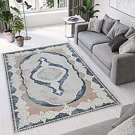 Rovigo Home Dijital Baskı Yıkanabilir Kaymaz Taban Salon Halı RVG0764 100x300 cm