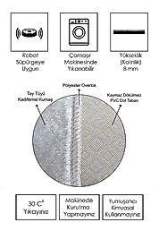 Dijital Baskı Yıkanabilir Kaymaz Taban Salon Halısı Ve Yolluk RVG0821-FNL31