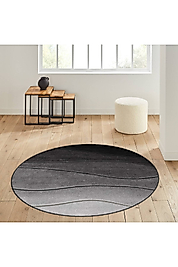 Rovigo Home Dijital Baskı Yıkanabilir Kaymaz Taban Yuvarlak Halı RVG7099 100x100 cm