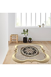Rovigo Home Dijital Baskı Yıkanabilir Kaymaz Taban Yuvarlak Halı RVG7286-SD797 180x180 cm