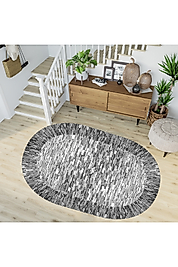 Rovigo Home Dijital Baskı Yıkanabilir Kaymaz Taban Oval Halı RVG7234-SD241 120x180 cm