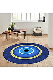 Rovigo Home Dijital Baskı Yıkanabilir Kaymaz Taban Yuvarlak Halı RVG7023 140x140 cm