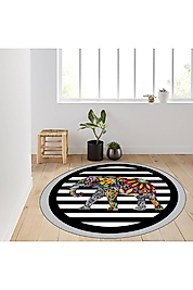 Rovigo Home Dijital Baskı Yıkanabilir Kaymaz Taban Yuvarlak Halı RVG7125 180x180 cm