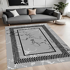 Dijital Baskı Yıkanabilir Kaymaz Taban Salon Halısı Ve Yolluk RVG0845-FNL55 100x150 cm