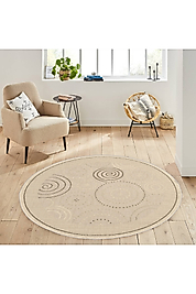 Rovigo Home Dijital Baskı Yıkanabilir Kaymaz Taban Yuvarlak Halı RVG7155 160x160 cm