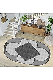 Rovigo Home Dijital Baskı Yıkanabilir Kaymaz Taban Oval Halı RVG7246-SD1207 100x200 cm