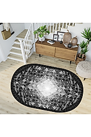 Rovigo Home Dijital Baskı Yıkanabilir Kaymaz Taban Oval Halı RVG7267-SD1022 100x150 cm