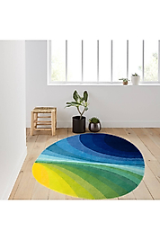 Rovigo Home Dijital Baskı Yıkanabilir Kaymaz Taban Yuvarlak Halı RVG7284 180x180 cm