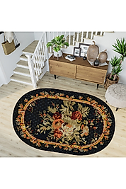 Rovigo Home Dijital Baskı Yıkanabilir Kaymaz Taban Oval Halı RVG7269-HT452 120x180 cm