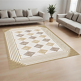 Dijital Baskı Yıkanabilir Kaymaz Taban Salon Halısı Ve Yolluk RVG0988-FNL238 100x150 cm