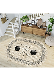 Rovigo Home Dijital Baskı Yıkanabilir Kaymaz Taban Oval Halı RVG7202-SD1068 100x200 cm