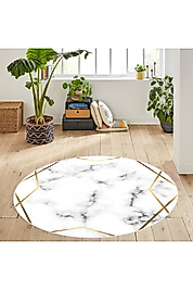 Rovigo Home Dijital Baskı Yıkanabilir Kaymaz Taban Yuvarlak Halı RVG7115 180x180 cm